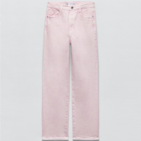 Zara pink straight leg jeans - Picture 1 of 1